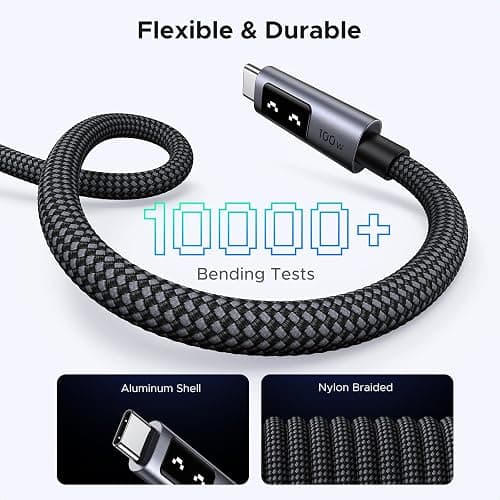 UGREEN Uno USB C to USB C Cable 100W Fast Charging Cable Type C Charging Cord with LED Display for iPhone 17/17 Air/17 Pro/17 Pro Max/16, MacBook Pro/Air, iPad Pro/Air, Galaxy S25 Ultra 10FT Black thumbnail 7