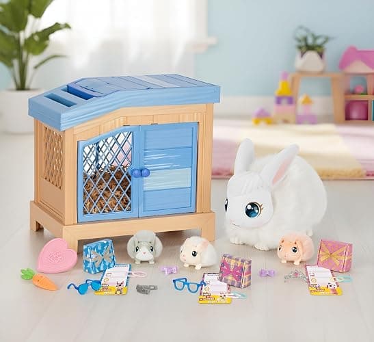 Little Live Pets Bunny Mama Surprise Toy Set, Hutch Interactive Animal Playset with 3 Surprise Babies, 20+ Sounds, Bunny Accessories for Girls Ages 3+ thumbnail 2