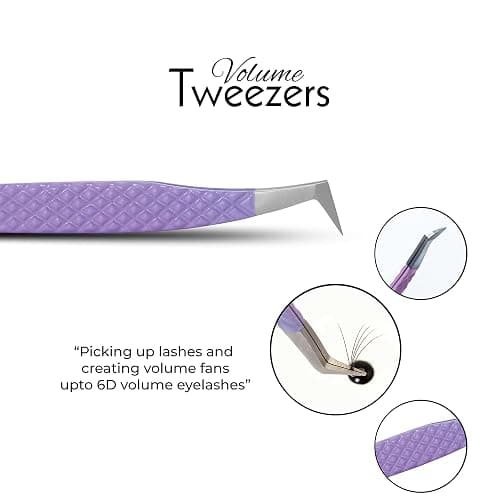 SIVOTE Lash Tweezers for Eyelash Extensions, Set of 3 - Volume, Volume Boot, Slim 90 Degree Tweezers with Fiber Tips in Pastel Colors, Ideal for Mega, Volume & Russian Lashes - Includes Leather Pouch thumbnail 3