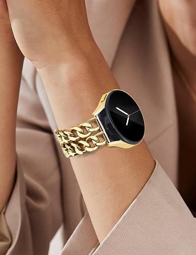 Gold Metal Bracelet Band Women 20mm Adjustable Single Chain Compatible with Samsung Galaxy Watch 7/6/5/4/Active 2/4 Classic/6 Classic/5 Pro/FE 40mm 42mm 43mm 44mm 45mm 46mm 47mm (No Case) thumbnail 8