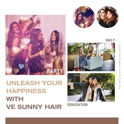 Ve Sunny Clip in Human Hair Extensions Platinum Blonde Clip in Hair Extensions Real Human Hair Clip on Extensions Human Hair Daily Use 120g 7pcs 16inch thumbnail 8