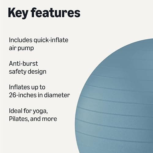 Amazon Basics Anti-Burst Exercise Ball with Pump, 23-26" Diameter thumbnail 2