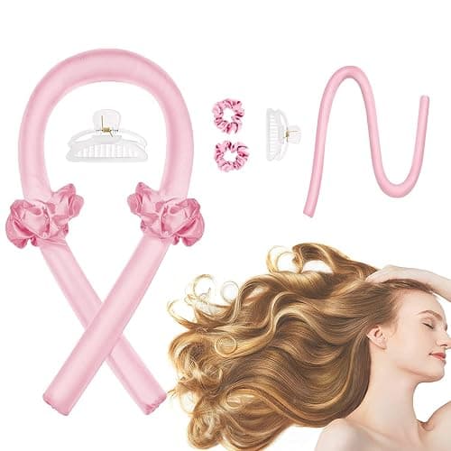CORATED Heatless Curling Rod Headband, No Heat Silk Ribbon Rollers for Overnight Sleeping Curls, Styling Kit with Hair Clips and Scrunchie - Image 1