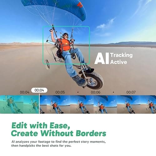 AKASO 360 Weatherproof 360° Action Camera - 5.7K 360 Video with 1/2" 48MP Sensors, 72MP 360 Photo, 360-SuperSmooth, 2.29" Touchscreen, Invisible Selfie Stick Effect, 360° Horizon Lock, AI Tracking thumbnail 7