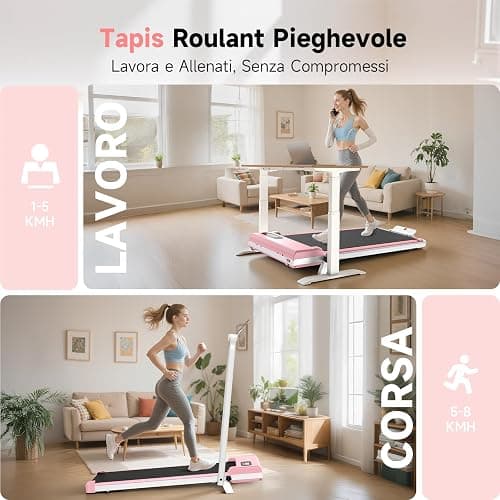 Dskeuzeew Tapis Roulant Con Inclinazione 7%, 3 IN 1 Tapis Roulant Pieghevole, Walking Pad thumbnail 4