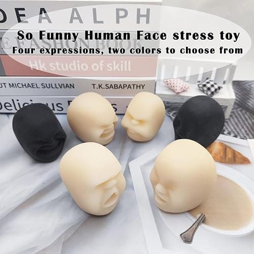 Squishy Fidget Sensory Stress Human face Toys for Adults Teens Kids,Decompression Anxiety Relief Toy,Funny Gift for Birthday,Christmas,Stocking Stuffer Gift thumbnail 2
