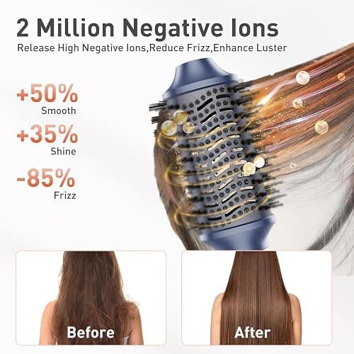 TANSHINE Hair Dryer Brush,Blow Dryer Brush with 110,000 RPM High-Speed Negative Ionic Hair Dryer,5 in 1 Hot Air Styler,Hair Brush Blow Dryer for Fast Drying Curling Volumizing Straightening Styling thumbnail 5