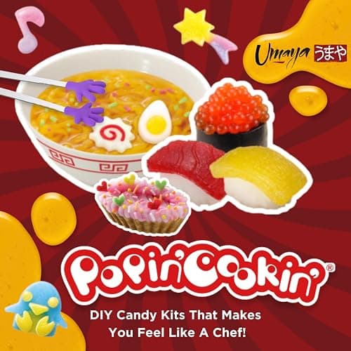 Umaya Kracie Popin’ Cookin’ DIY Candy Making Kit - Tanoshii Sushi, Gummy Land, Ramen, Cake & Mini Tongs (4 Pack Variety Bundle) thumbnail 2