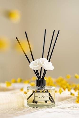 CULTURE & NATURE Reed Diffuser Set 6.7oz (200ml) Vanilla Scented Diffuser with Sticks Home Fragrance Reed Diffuser for Bathroom Shelf Decor thumbnail 2