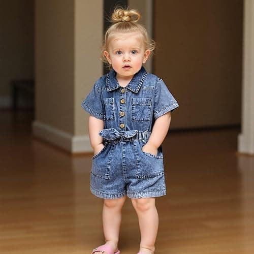 Ledy Champswiin Summer Toddler Girl Jumpsuit Shorts Little Girl Overalls Clothes Baby Jean Romper Jumpsuit One Piece Outfit thumbnail 2
