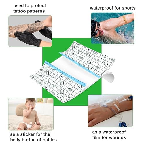 3 Rolls Tattoo Aftercare Bandage - Jconly Waterproof Tattoo Film Second Skin Tattoo Cover Up Patch Tape Healing Wrap Tattoo Supplies for Swimming, Shower, Wound Initial Healing(2 Inch, 4 Inch, 6 Inch) thumbnail 4