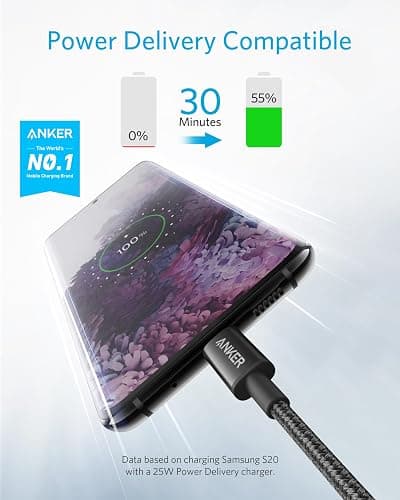 Anker USB C to USB C Cable, 60W Fast Charging Cable (2-Pack, 6 ft, Black) | For iPhone 17 Series, iPad mini 6, and More thumbnail 2