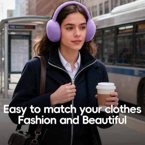 CHUANGLI Women Foldable Ear Muffs for Cold Weather Fluffy Earmuffs Lady Winter Warm Headband Cute Soft Ear Warmers thumbnail 4
