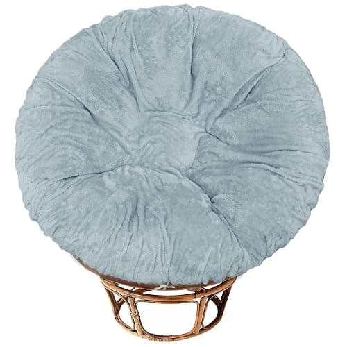 Bextile Shaggy Cover for Papasan Cushion, Shaggy Papasan Chair Cushion Cover, Fluffy Plush Faux Fur Zippered Slipcover Only, Removable Papasan Cushion Covers (A, 55 * 55in) - Image 1