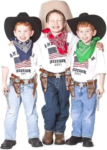 Cowboy Toys Set, 6Pieces Brown Adjustable Cowboy Gun Belt and Holster for Kids, Vintage Dress-up Accessories Costume for Halloween thumbnail 4