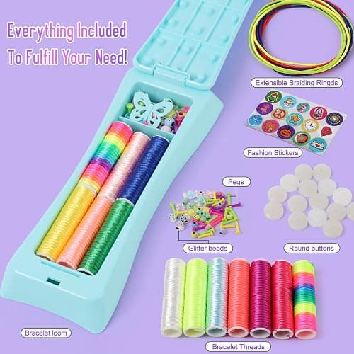 QXHOL Friendship Bracelet Making Kit for Girls - Arts Crafts for Kids String Bracelets Maker Set - Best Birthday Gift Ideas for 8-12 Year Old Girl & Popular Toys Ages 6 7 9 10 11, 8-13 yr Old thumbnail 4