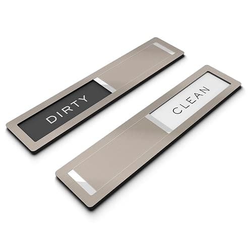 Dishwasher Magnet Clean Dirty Sign, Kubik Letters Premium Stainless Steel Grade 304, Kitchen Organizers and Storage Decor Accessories, Extra Adhesive Tapes Included. - Stainless Steel thumbnail 5