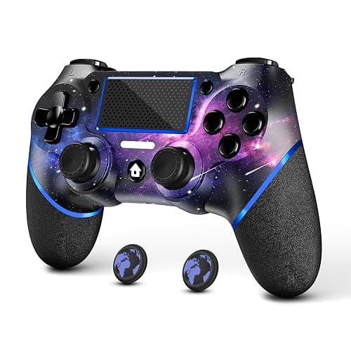 AceGamer Wireless Controller for PS4 Game Compatible with PS4/Pro/PC with Motion Motors and Audio Function,Mini LED Indicator,USB Cable and Anti-Slip (Starry Sky) - Image 1