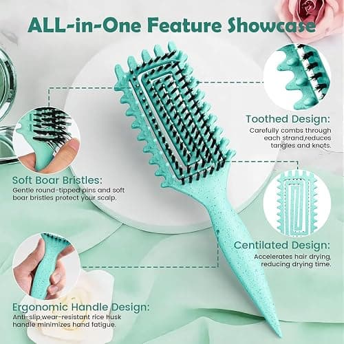Curl Defining Brush, Curly Hair Brush Defining with Side Gear for Combing, Shaping, and Styling Curly Hair, Lightweight Candy Brush Suitable for All Wet or Dry Hair Types for Women and Men thumbnail 2