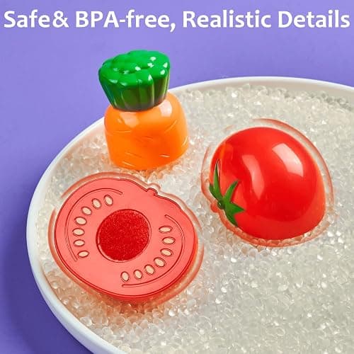 LAUGIGLE Pretend Play Food for Kids Kitchen, 78Pc Cutting Toy Food with Storage Bag thumbnail 7
