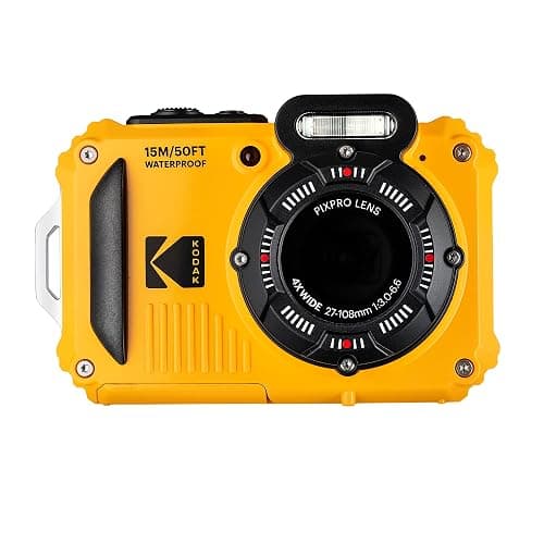 Kodak PIXPRO WPZ2 Digital Camera (Yellow) | 16MP Sensor, 4X Optical Zoom, Waterproof Shockproof Design & Full HD Video | Great for Outdoor & Travel Photos (WPZ2YL) + 32GB Card + Case + Cleaning Cloth thumbnail 2