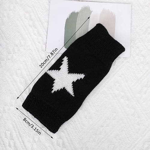 BQSAZHYJ 2 Pairs Y2K Star Gloves Autumn Winter Fingerless Star Knitted Gloves for Women Warm Thumb Hole Warmers Glove thumbnail 6