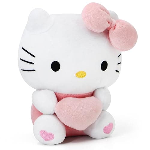 COAQAC Kawaii Plush Toy with Love Piloow, Soft Cartoon Plush, Theme Party Favor, Birthday Gift for Girls Boys (Pink B) - Pink B thumbnail 2