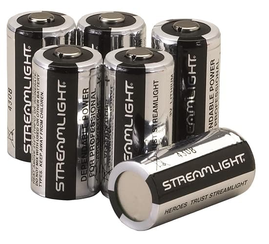 Streamlight 85180 CR123A Lithium Batteries, 6-Pack, Black - Image 1