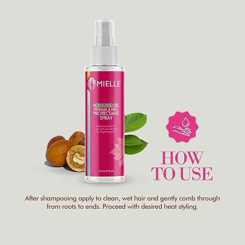 Mielle Organics Mongongo Oil Thermal & Heat Protectant Spray, Protects Hair from Heat Damage, Intense Heat Defense, Curl Pattern Protection, Safe for All Hair Types, 4 Ounce thumbnail 5