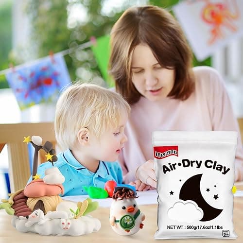ifergoo 500g White Air Dry Clay, 1.1LBS DIY Creative Modeling Clay for Kids | Refill Foam Magic Clay for School Art & Craft Project, Slime Supplies, Ultra-light & Soft, Gift for Age 3-12 Boys & Girls thumbnail 2