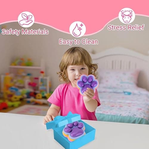 Big Taba Squishy Cat Paw Fidget Toy, Squishies Squeeze Toys for Girls 4-8, Ultra-Soft Sticky Sensory Toy Party Favors for Kids 8-12, Autism Stress Relief (Purple) thumbnail 3