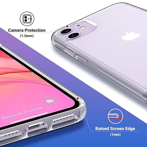 ULAK Clear Case Compatible with iPhone 11 6.1-Inch 2019, Transparent Thin Slim Protective Phone Cover thumbnail 3