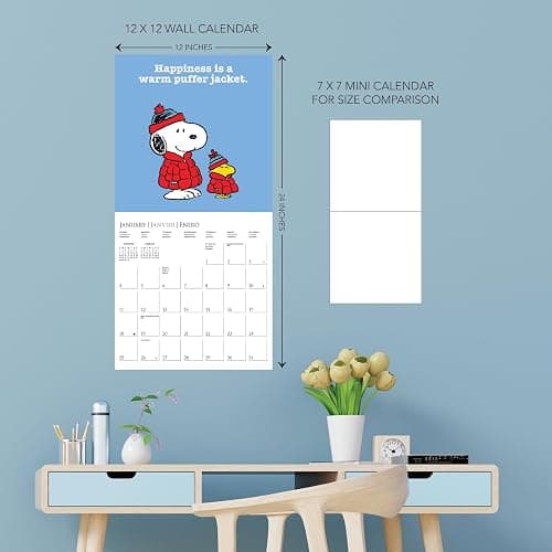 Graphique 2026 Peanuts Wall Calendar | 12” x 12” | Thick Paper | Home & Office Organizer | Large Monthly Grid | 3 Languages & Marked Holidays | 4 Month Preview Page for 2027 thumbnail 3