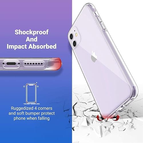 ULAK Clear Case Compatible with iPhone 11 6.1-Inch 2019, Transparent Thin Slim Protective Phone Cover thumbnail 4