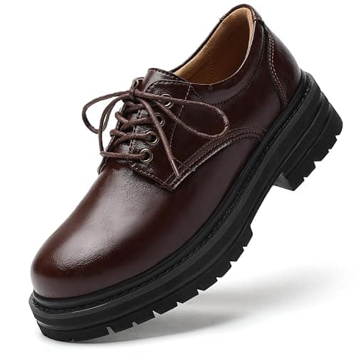 TKKAE Oxford Shoes for Women Women's Oxford Shoes Platform Oxfords for Women Women's Classic Lace Up Loafers Comfortable Dress Business Casual Work Office Oxfords Shoe for Ladies - Image 1