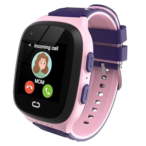Tixpc 4G Kids Smart Watch Girls with GPS Tracker Location Video Call Cell Phone SOS Calling Voice Chat Camera Alarm Clock for Ages 5-12 Kids (Pink) - Image 1