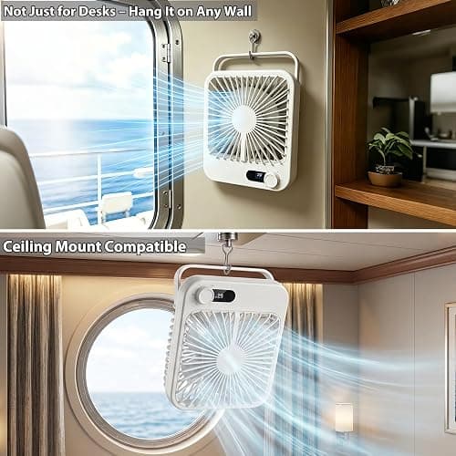 Portable Travel Fan for Cruise Approved, 4000mAh Cruise Essentials 2026 Rechargeable Fan100 Speed Wind Adjustable, Small Travel Essentials for Hotel Beside Sleeping Cruise Ship Must Haves thumbnail 4