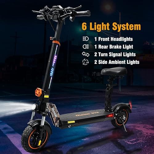 Electric Scooter Adults 1600/4000/6000W Motor 50 Miles Long Range & 40/45/50 MPH Top Speed 10" Off Road Tire Folding E-Scooter 60V/48V 20.8AH Battery Kick Scooter with Detachable Seat for Commuter thumbnail 6