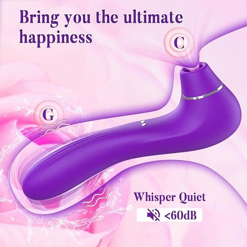 Vibromasseur, Femme Clitoridien Puissant Sextoy - Sextoys avec 10 Succion 10 Vibration Modes Sex Toýs Couple Femme USB rechargeable Gode Vibro-Masseur Sex Toys, Stimulateur Clitoridien à Succion - Violet-8cjf1 thumbnail 7