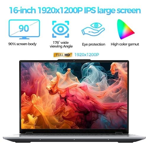 TOPGRO 16" Business Laptop Core N95, GeForce MX230, 16GB DDR4 RAM, 512GB SSD,Win 11 Pro,FHD Display, Gaming Computer,WiFi 5,Bluetooth 4.2,Backlit Keyboard,Fingerprint Unlock, Lightweight Laptops thumbnail 6