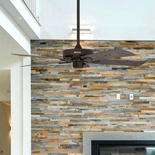 Honeywell Ceiling Fans Belmar 52 Inch Ceiling Fan Without Light, Outdoor Ceiling Fan with Pull Chain, Tri-Mount Traditional 5 Blade Design, ETL Wet Rated, Bronze (50199-01) thumbnail 9