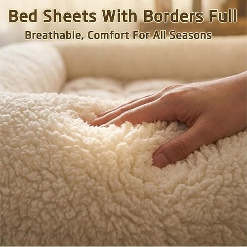Bed Sheet with Padded Borders –Sherpa Fitted Sheet with Raised Edges for Secure Sleep, Soft Nest-Like Enclosure, Non-Slip Deep Pocket, Breathable & Machine Washable,Full: 75" x 54" x 14" thumbnail 4