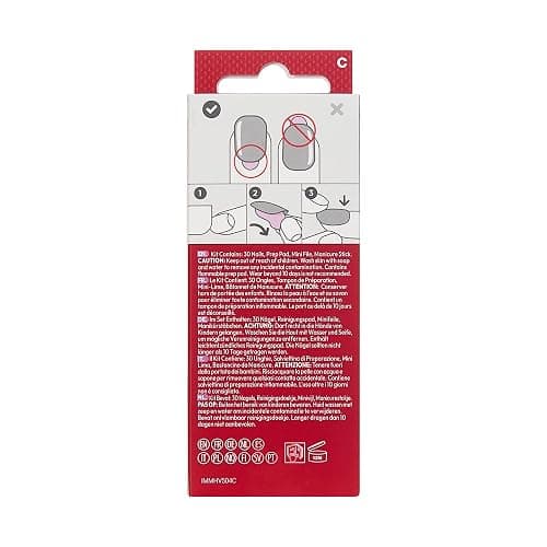 KISS imPRESS Holiday Press On Nails, ‘The Gift’, Green, Medium Coffin, Improved Super Hold Adhesive, 30 Fake Nails, Prep Pad, Mini Nail File, & Manicure Stick thumbnail 8