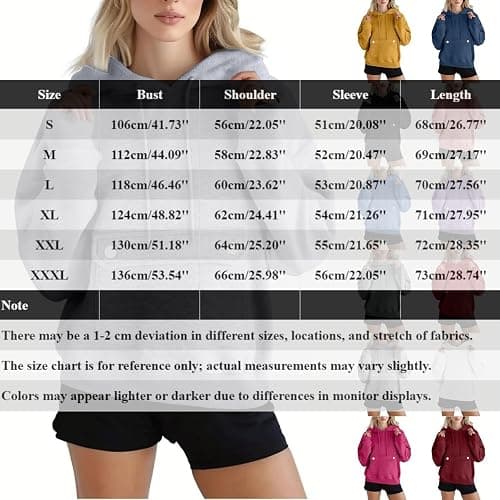 dyiozbga Y2K Plus Size Hoodies for Women,Solid Color Long Sleeve Comfy Casual Basic Pullover,Fall Loose Sweatshirts with Hood thumbnail 6