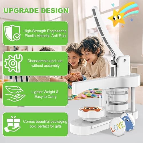 Button Maker Machine 58mm, Easy DIY Pin Maker Machine, No Setup Button Maker for Kids Crafts, Parties, School Projects & Beginners thumbnail 5