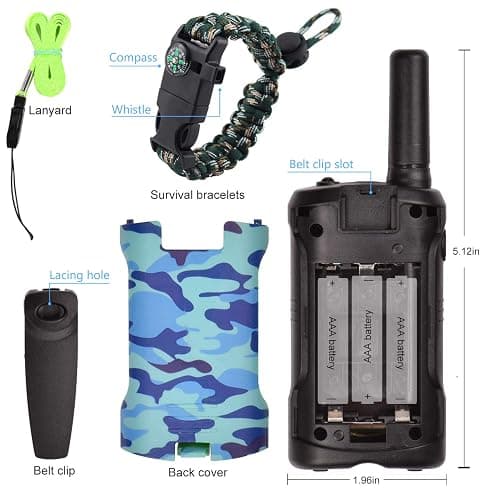 Walkie Talkies for Kids 22 Channel 2 Way Radio 3 Miles Long Range Handheld Walkie Talkies Durable Toy Best Birthday Gifts for 6 Year Old Boys and Girls fit Adventure Game Camping (Blue Camo 1) thumbnail 6