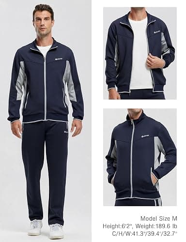 Rdruko Men's Tracksuit Sweatsuits 2 Piece Set Athletic Jogging Gym Activewear Sweat Track Suits Sets thumbnail 6