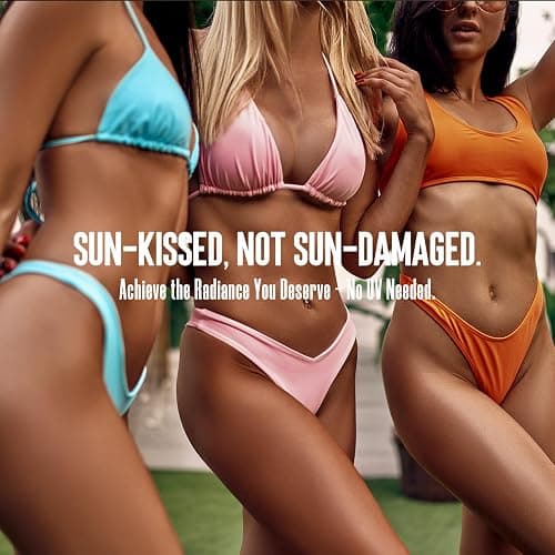 VIVITAN Self Tanner Mousse Kit - 250mL XL & Mitt & Strap | 1-Hour Express Dark Bronze + Plant 30% DHA for Long-Lasting Tan | No Orange Tones, Streak-Free & Odorless | Natural Sunless Glow thumbnail 7