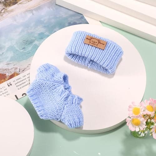 Lyreh Crochet Doll Outfits, Fashion Adorable Handcrafted Cute Crochet Clothes Practical Accessories for 17cm Doll Dressing Set (Blue) thumbnail 2