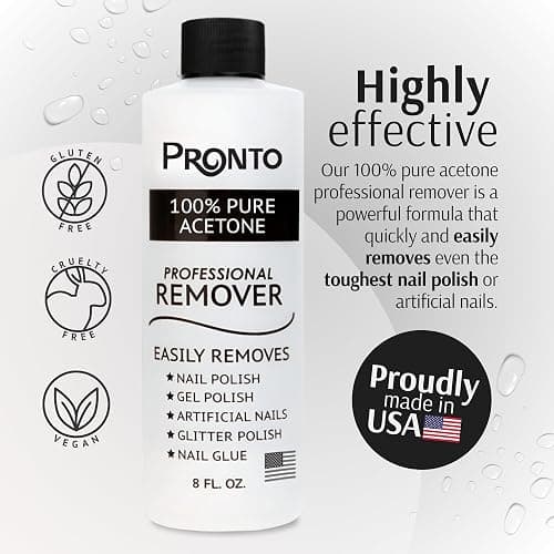 Pronto 100% Acetone Gel Nail Polish Remover - Gel Polish Remover for Nails | Acetone Nail Polish Remover For Nails for Removal of Glue, Gel, Acrylic & Dip | Gel Polish Remover, 8 Fl oz thumbnail 3